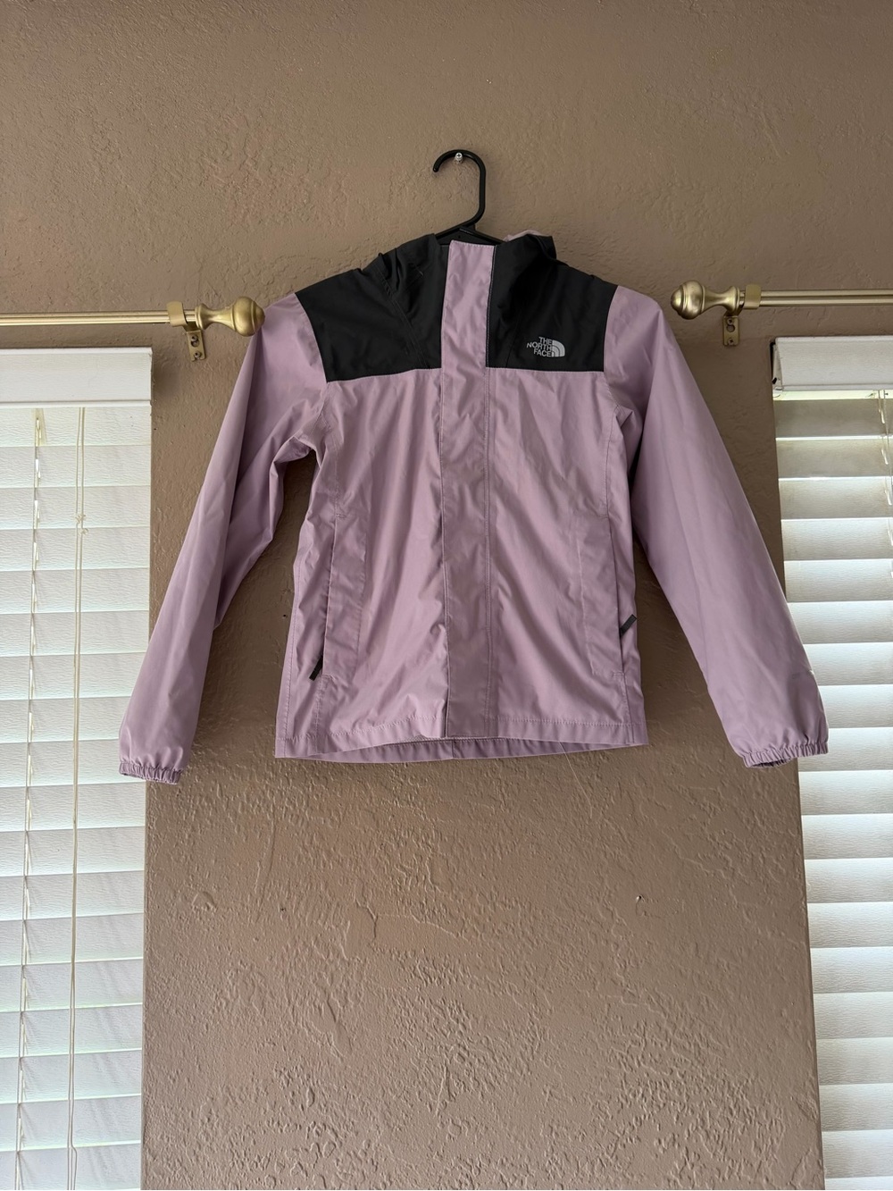 The North Face Girls Lavender and Black Raincoat